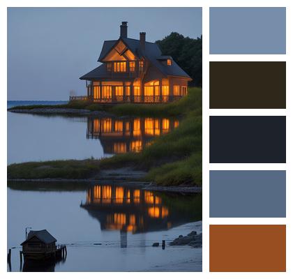 Lake House Ai Generated Image